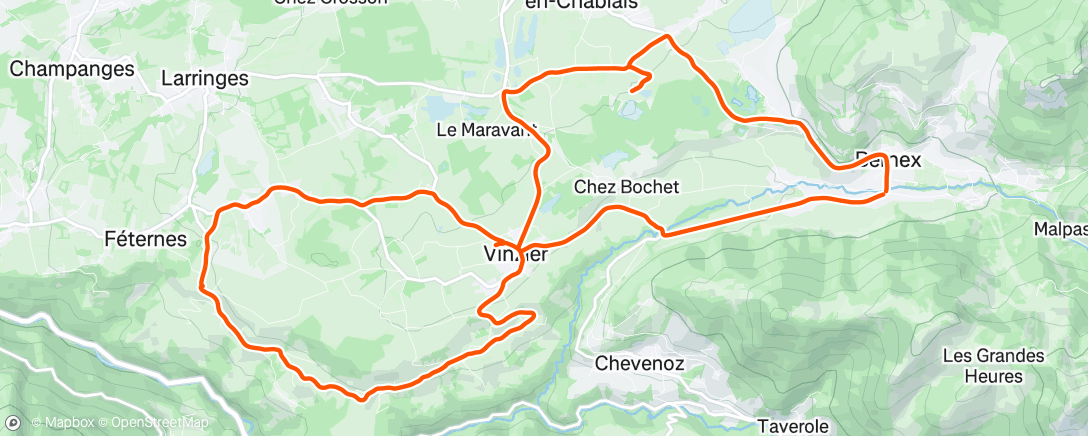 Map of the activity, Sortie vélo le midi