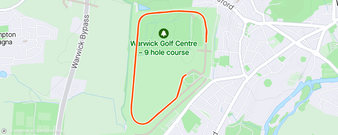 Map of the activity, Warwick racecourse parkrun