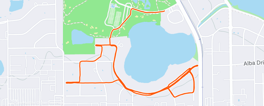 Map of the activity, Afternoon Run: Christmas Day 5K 🎄 mile w/Jessica 🥰