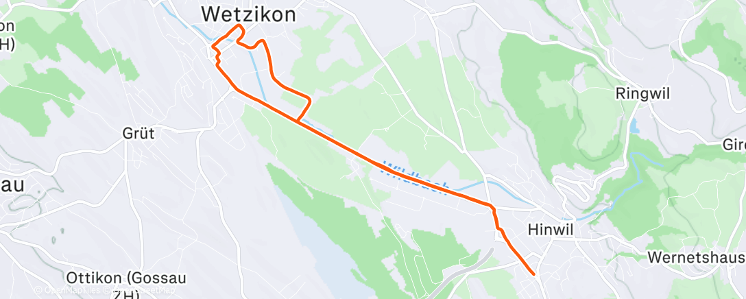 Map of the activity, Afternoon Run