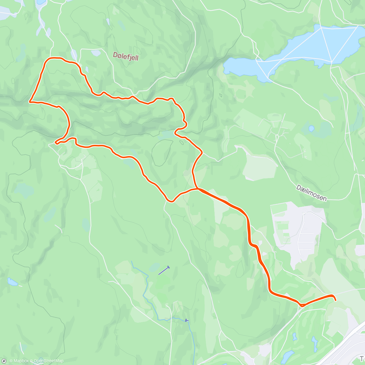 Kaart van de activiteit “Afternoon Trail Run til Brunkollen”