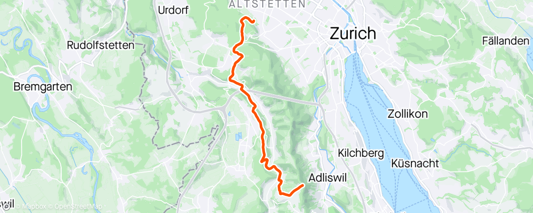 Map of the activity, Zurich SOLA Strecke 5