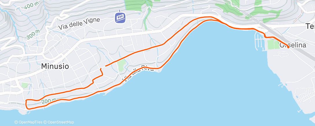 Map of the activity, Corsa pomeridiana