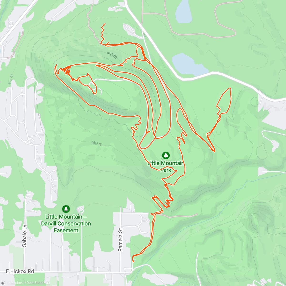 Mapa da atividade, All of Little mountain