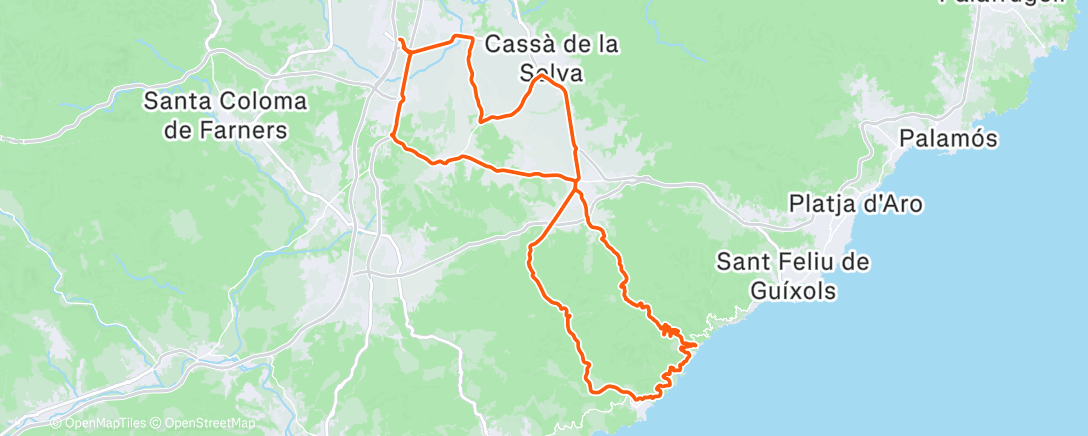 Map of the activity, Cycling