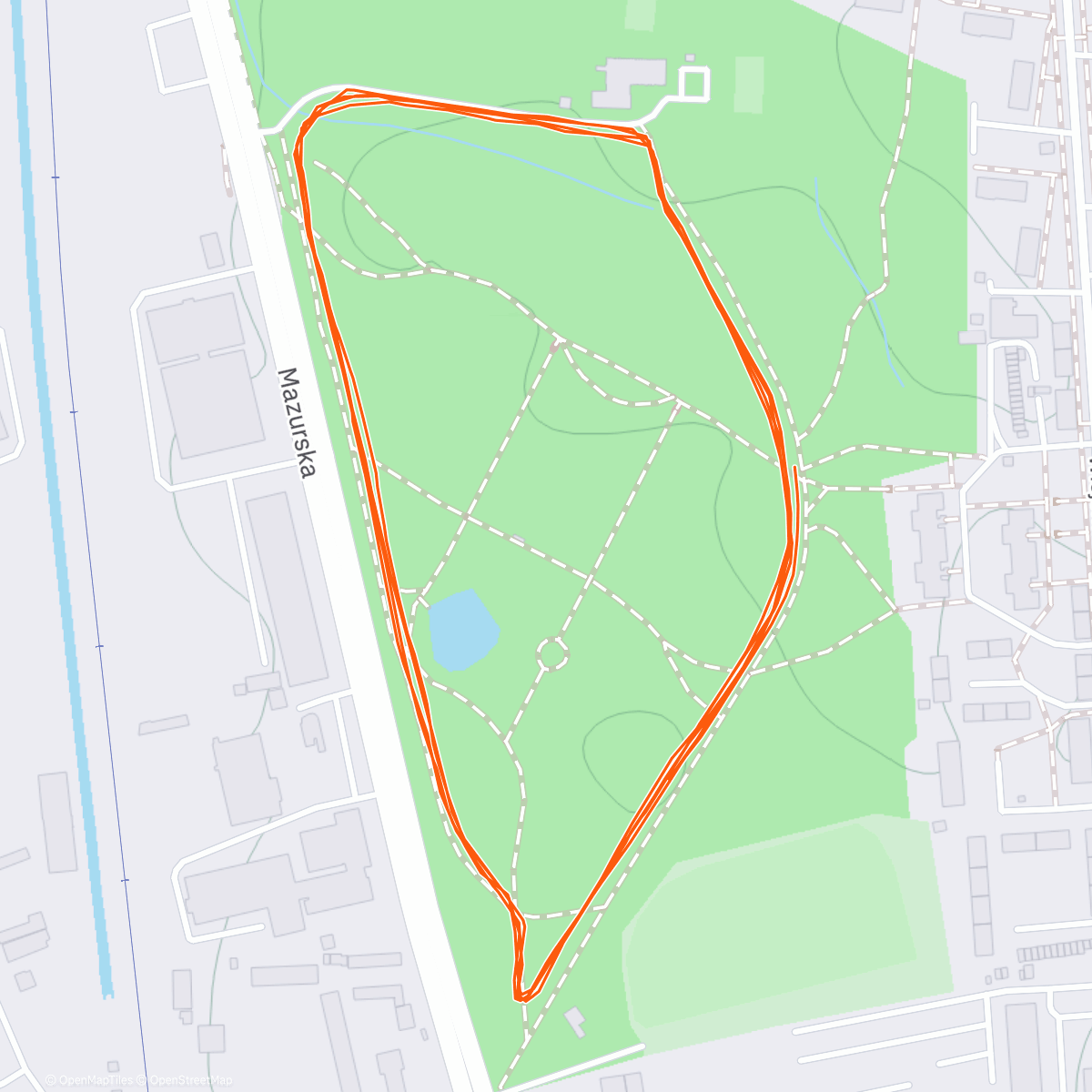 Map of the activity, Parkrun Park Modrzewie