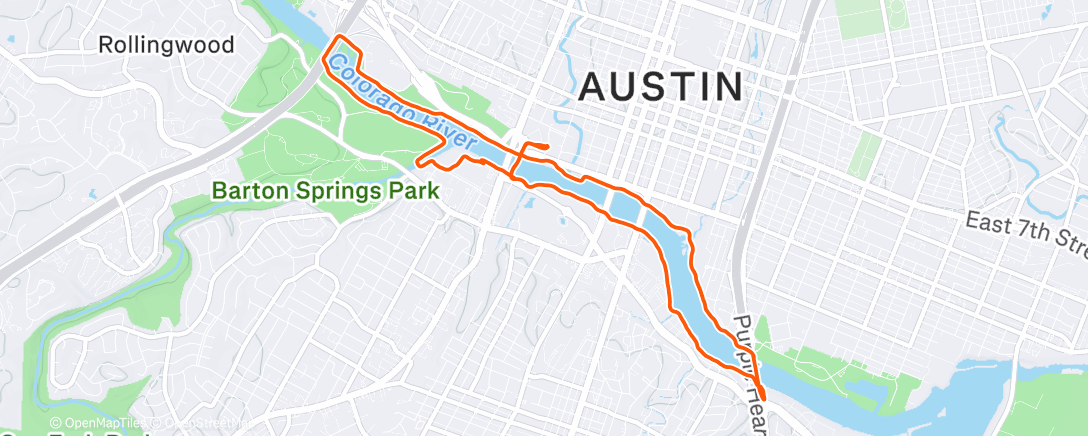Map of the activity, Afternoon Run
