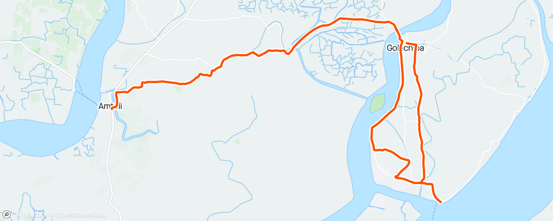 Map of the activity, Amtali to Galachipa