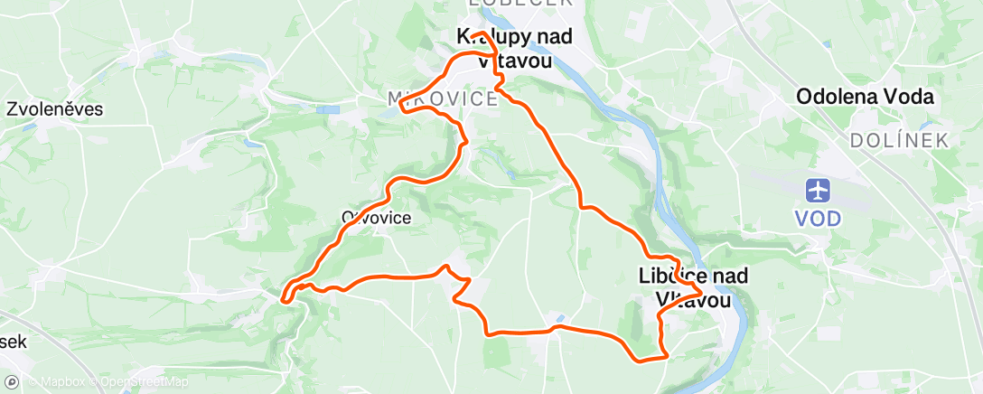 Map of the activity, Evening Ride