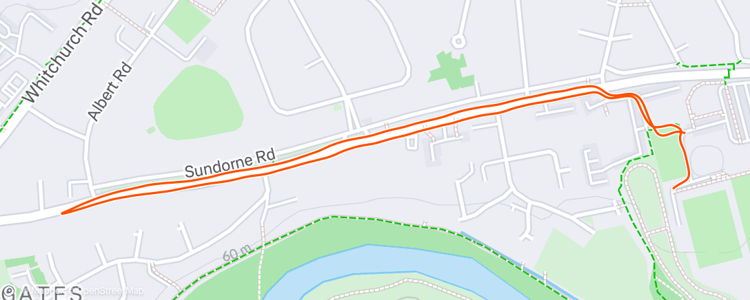 Map of the activity, Afternoon Run