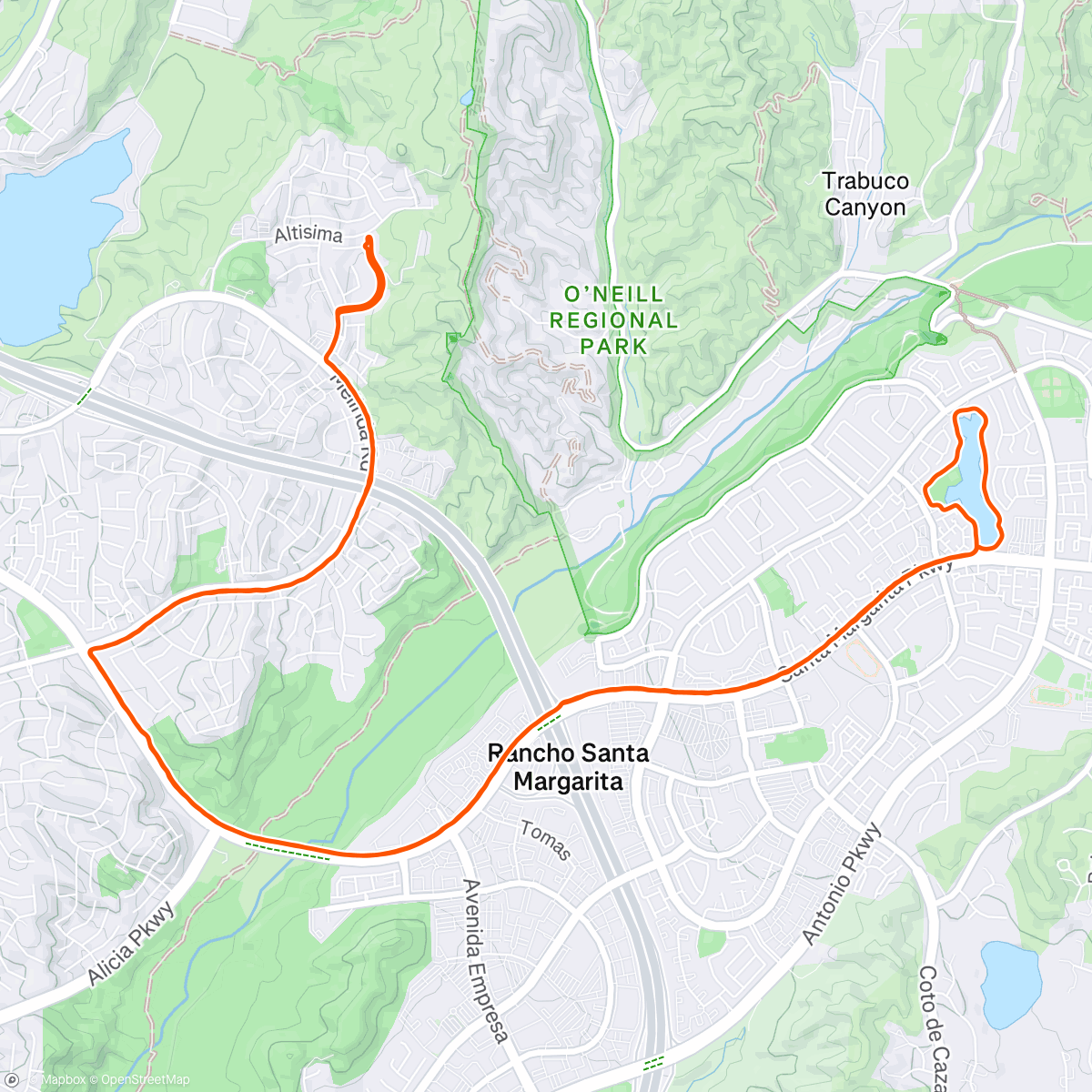 Map of the activity, Afternoon Run