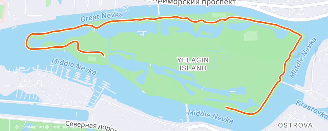 Map of the activity, Morning Run