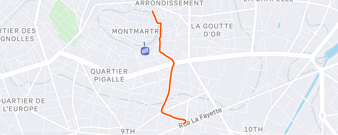 Map of the activity, Marche le matin