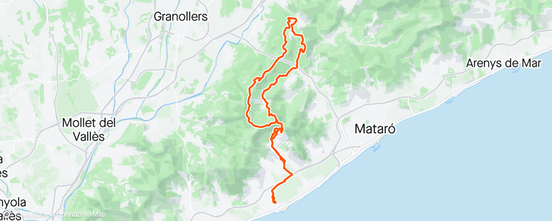 Mapa de la actividad, Bicicleta de montaña eléctrica matutina