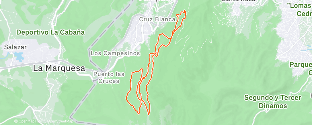 Map of the activity, Vuelta en bicicleta de montaña matutina