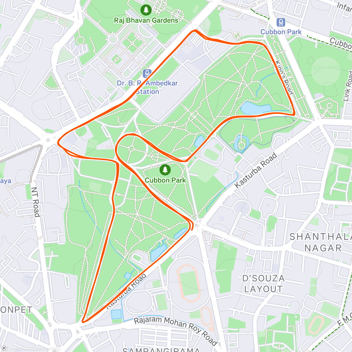 Map of the activity, One Run - Global 2025 - 10K, Bengaluru Chapter, India