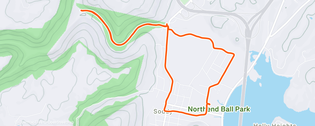 Map of the activity, Afternoon Run