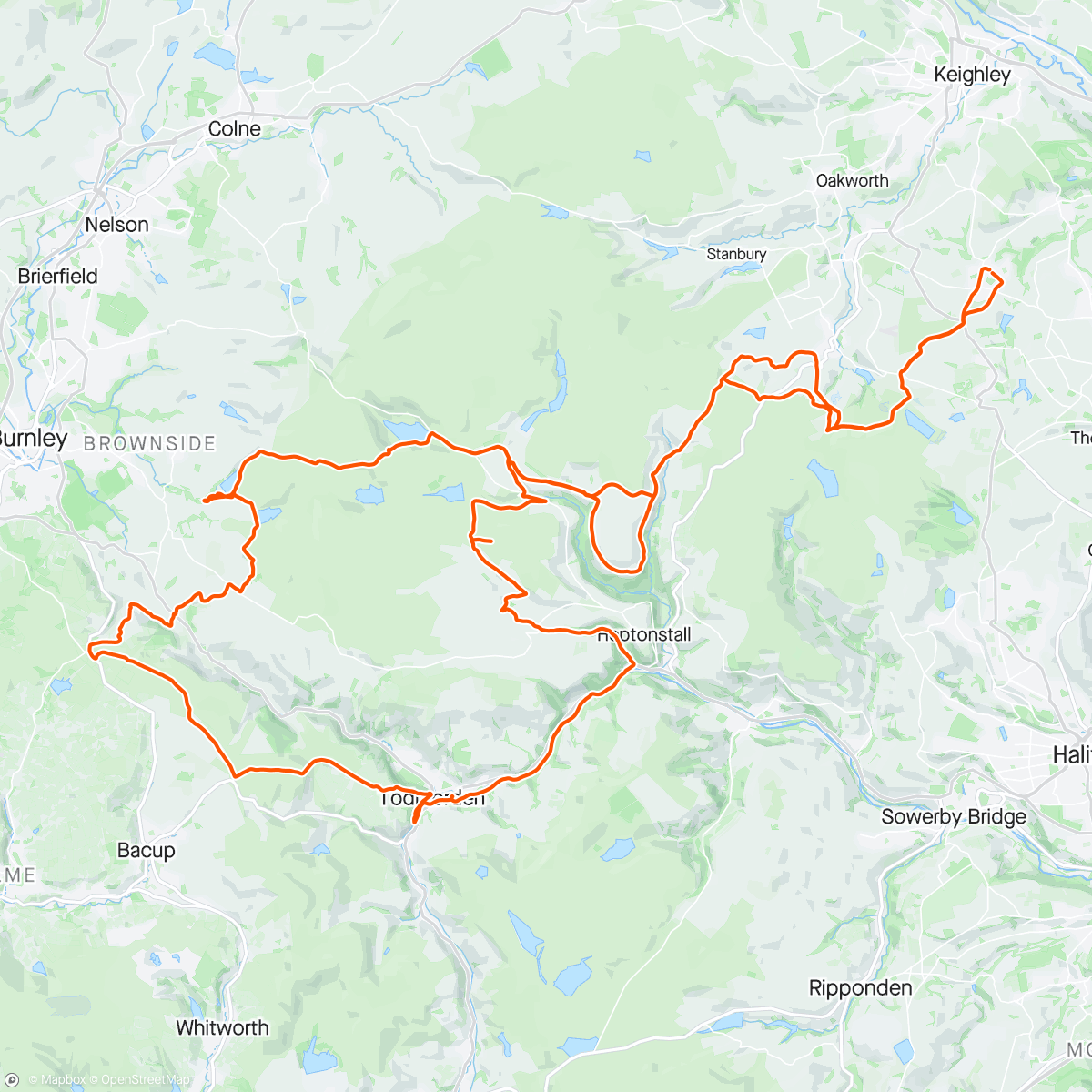 Map of the activity, Morning Ride 🌥 | Thieveley Pike and Todmorden Loop