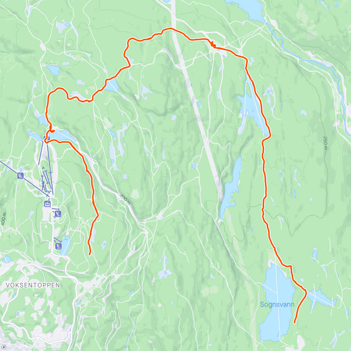 Map of the activity, Sesongavslutning i marka