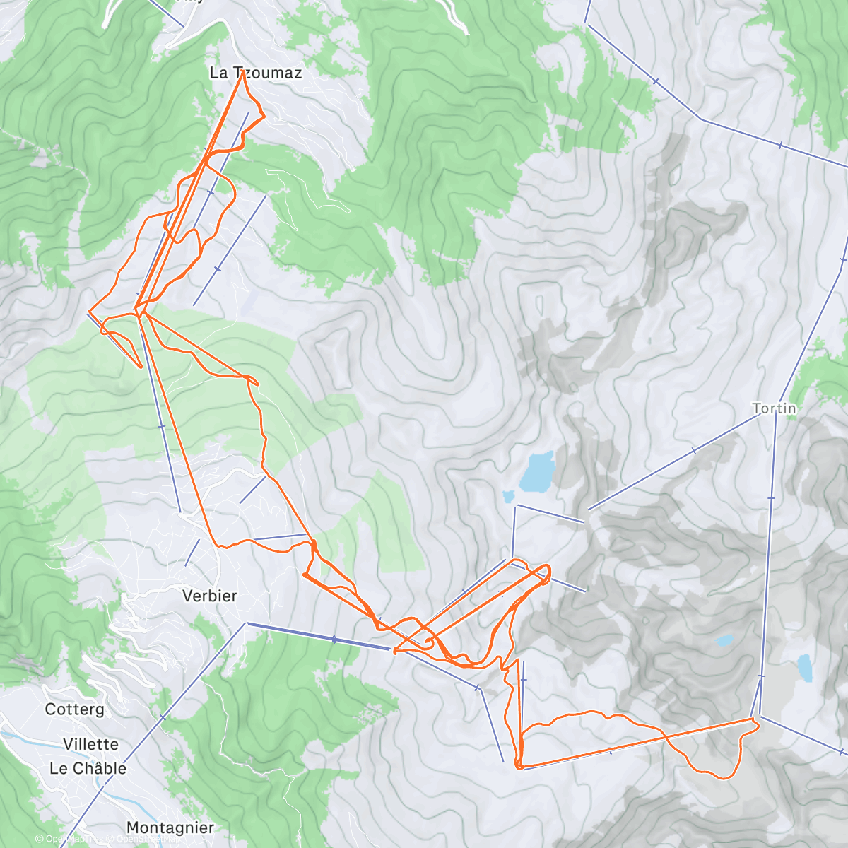 Map of the activity, La Tzoumaz - Tag 5. Entspannt.