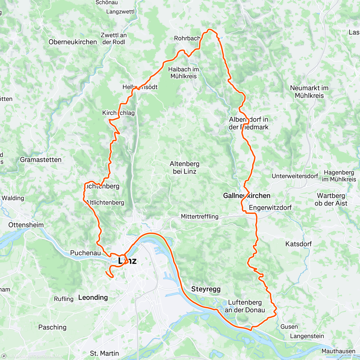 Map of the activity, Mittagsradfahrt