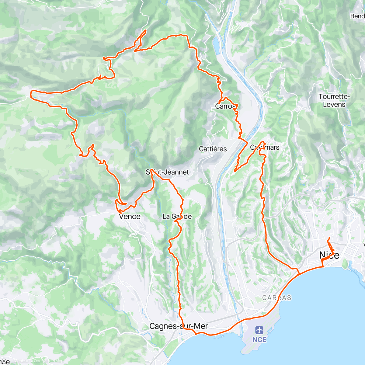 Map of the activity, Col de Vence 🛥️petit chantier 🏗️