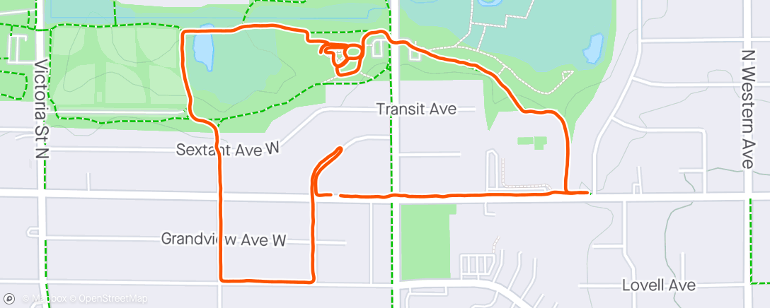 Map of the activity, Stroller walk with Jackson