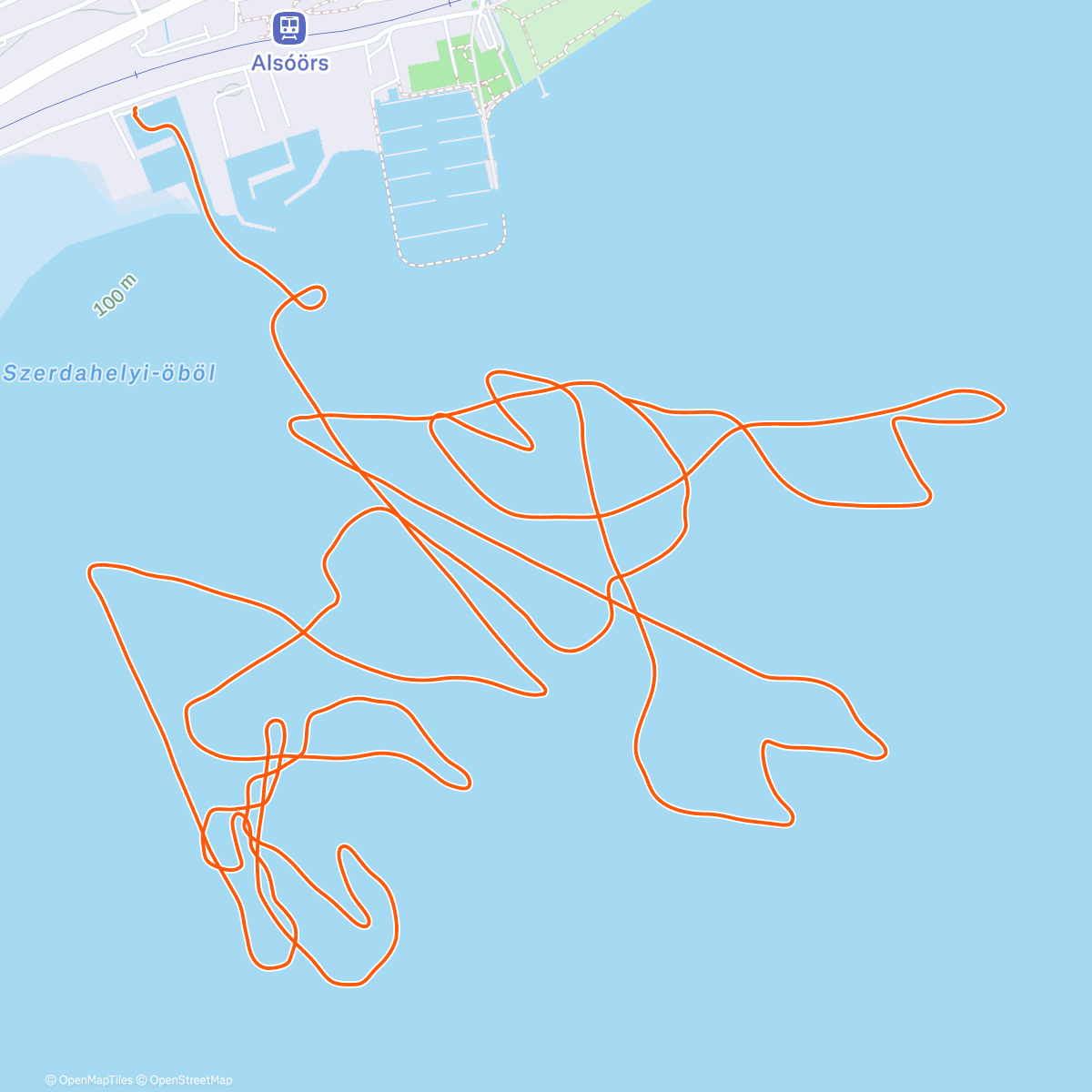 Map of the activity, Vitorlas tanfolyam 2. Nap delelott