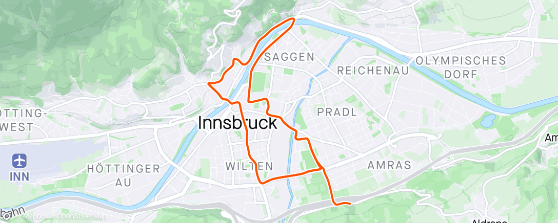 アクティビティ「Zwift - Group Ride: PACK Social + KOM After Party  (D) on Innsbruck KOM After Party in Innsbruck」の地図