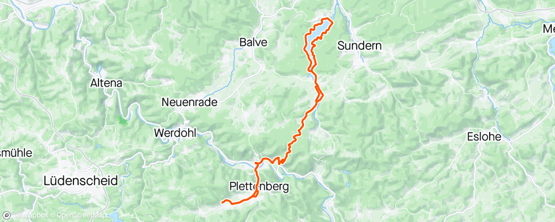 Map of the activity, RR - kurz zur Sorpe