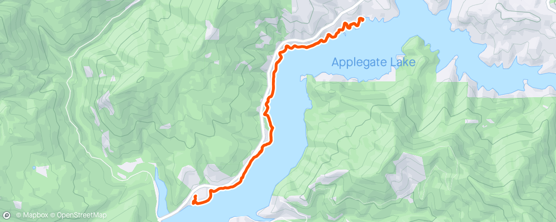 Map of the activity, Applegate Lake hike with Kathy
