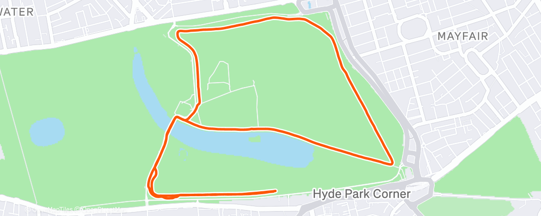 Map of the activity, Evening Run