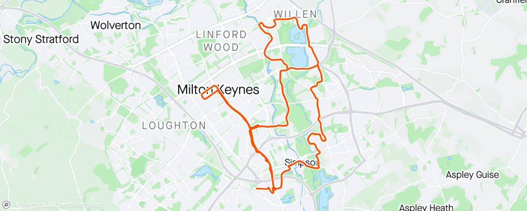 Map of the activity, Milton Keynes marathon.
No idea where that time came from!😃