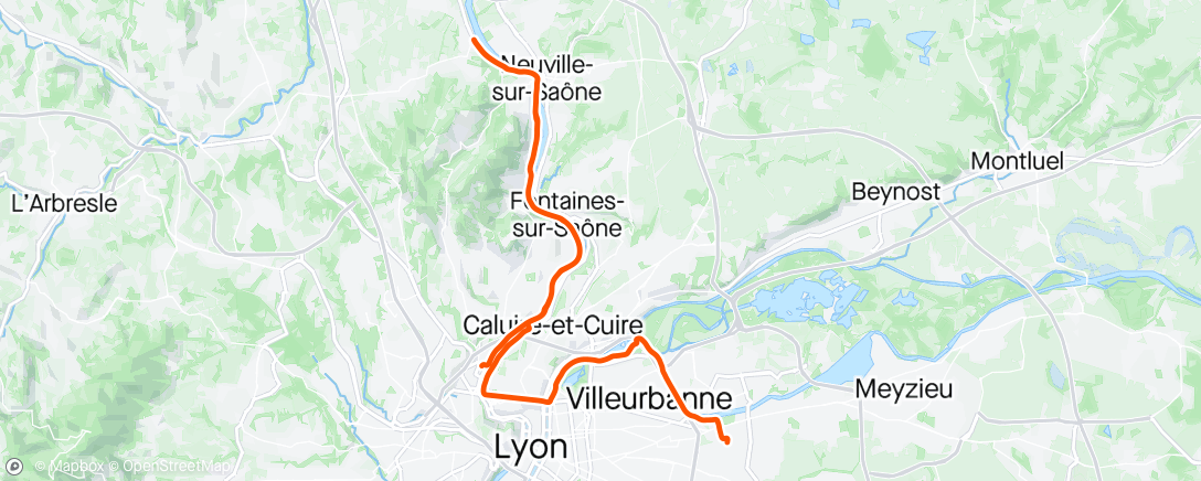 Map of the activity, Afternoon Ride