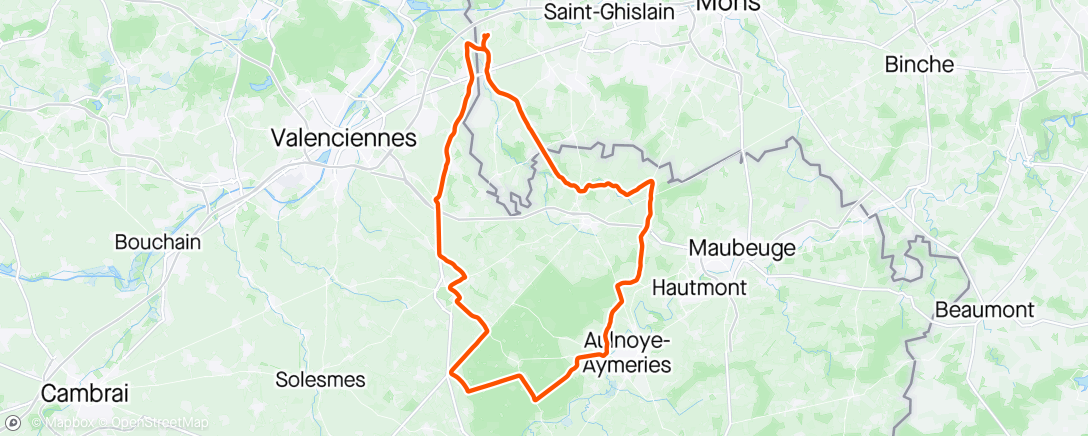 Map of the activity, Route forestière avec hensies team , j'ai craqué sur la fin 😓