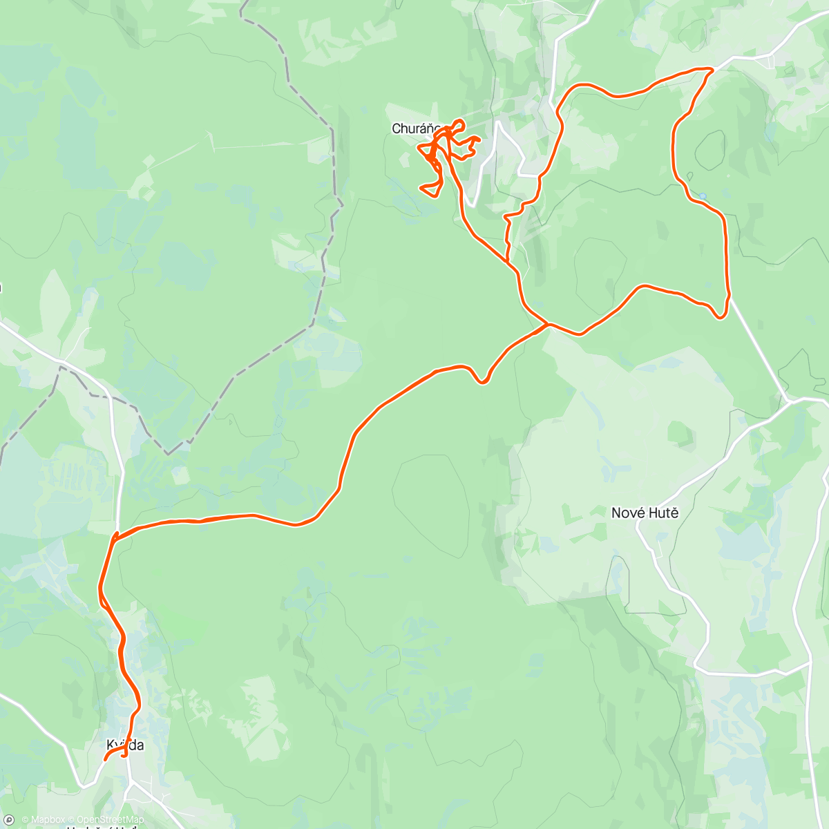 Map of the activity, Zadov MTB