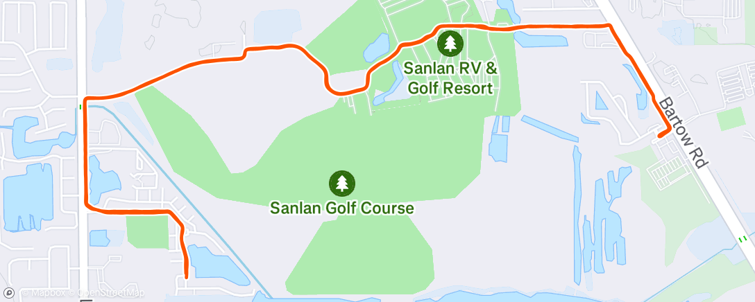 Map of the activity, Afternoon Run