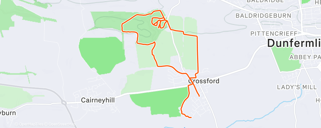 Map of the activity, Lunch Mountain Bike Ride