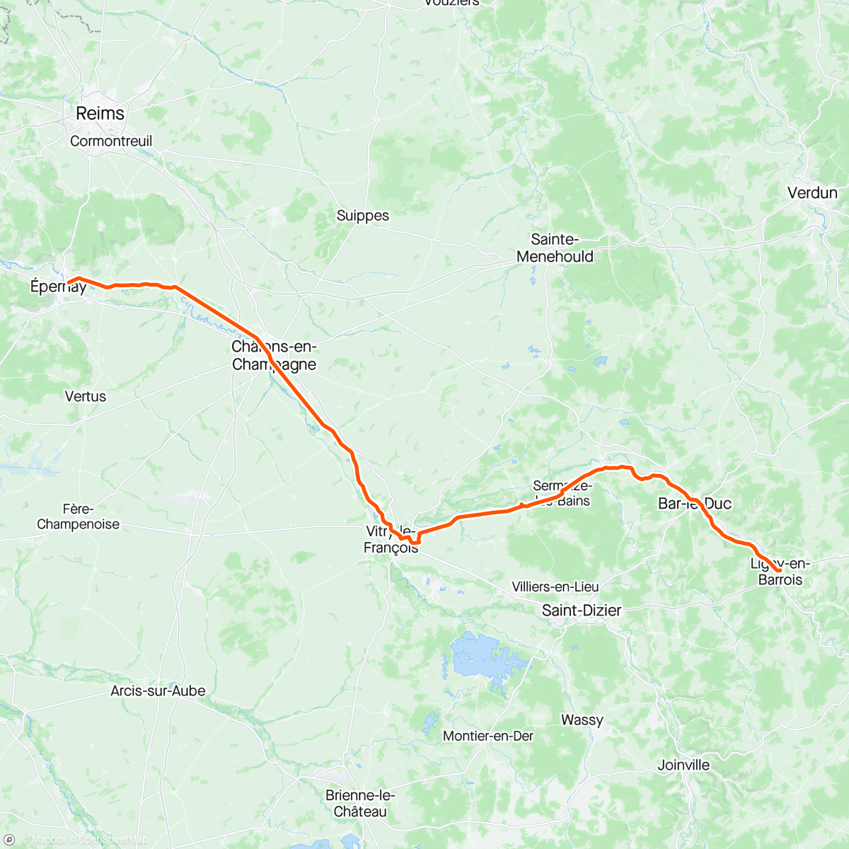 Карта физической активности (Étape 13 • canal de la Marne au Rhin)