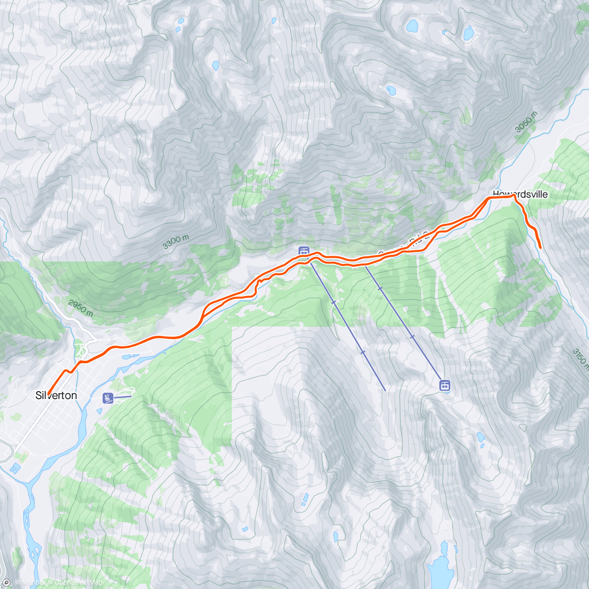 Map of the activity, Salvaged Pack Run