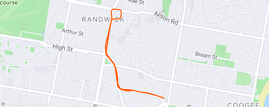 Map of the activity, Morning Run