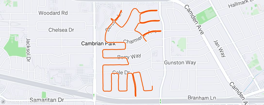 Map of the activity, Evening Run