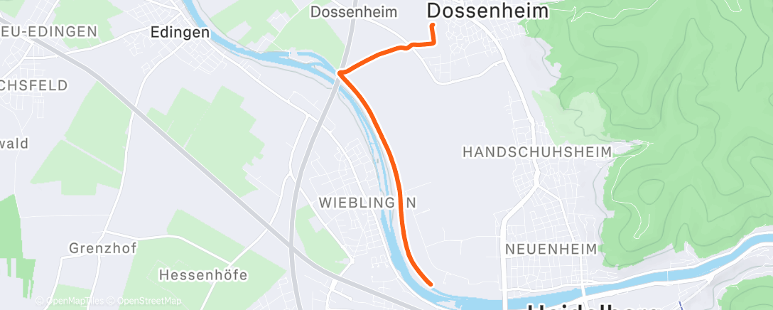 Map of the activity, Lauf am Mittag