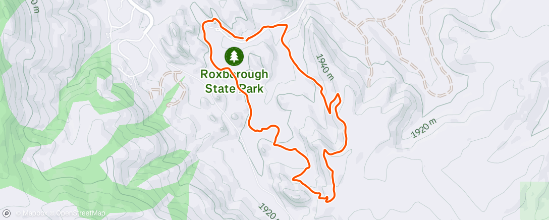 Map of the activity, Lunch Trail Run