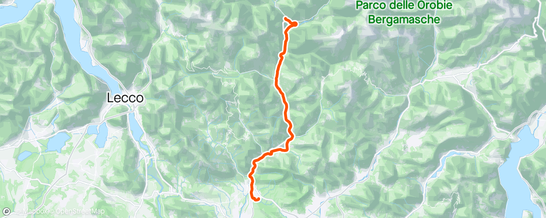 Map of the activity, Ciclabile Val Brembana - Su