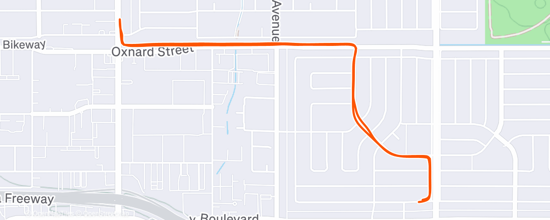 Map of the activity, Afternoon Run