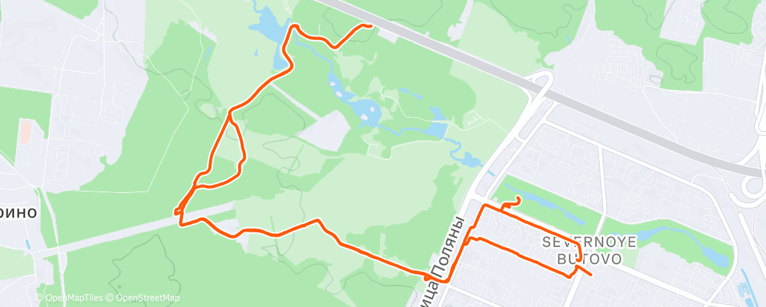 Map of the activity, Evening Run