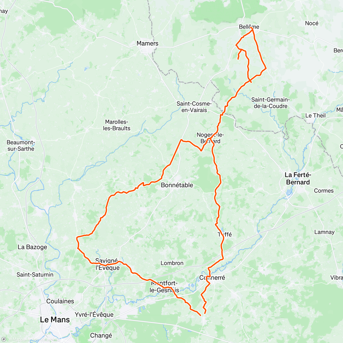 Map of the activity, Endurance w/ Morne