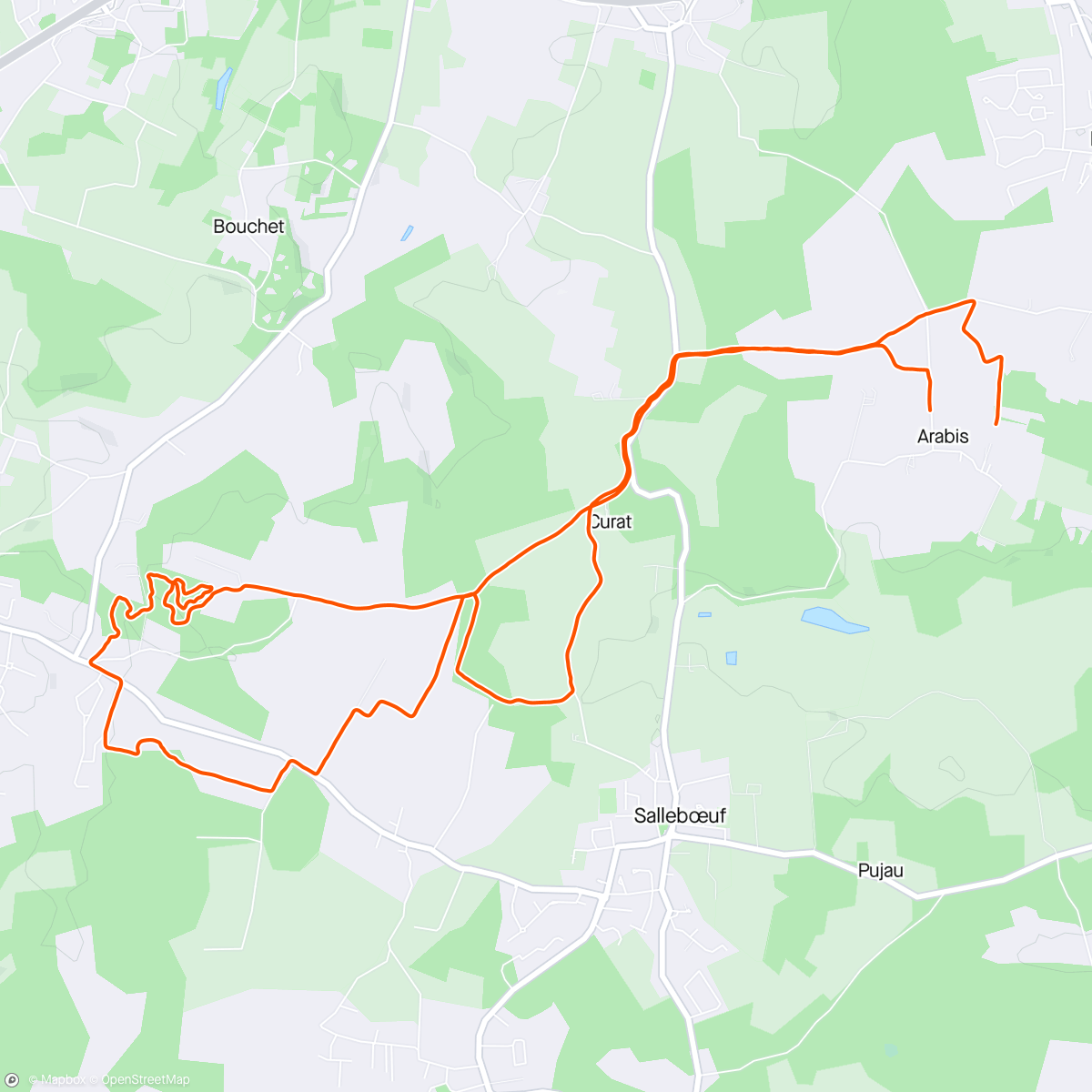 Map of the activity, Trail du dimanche matin