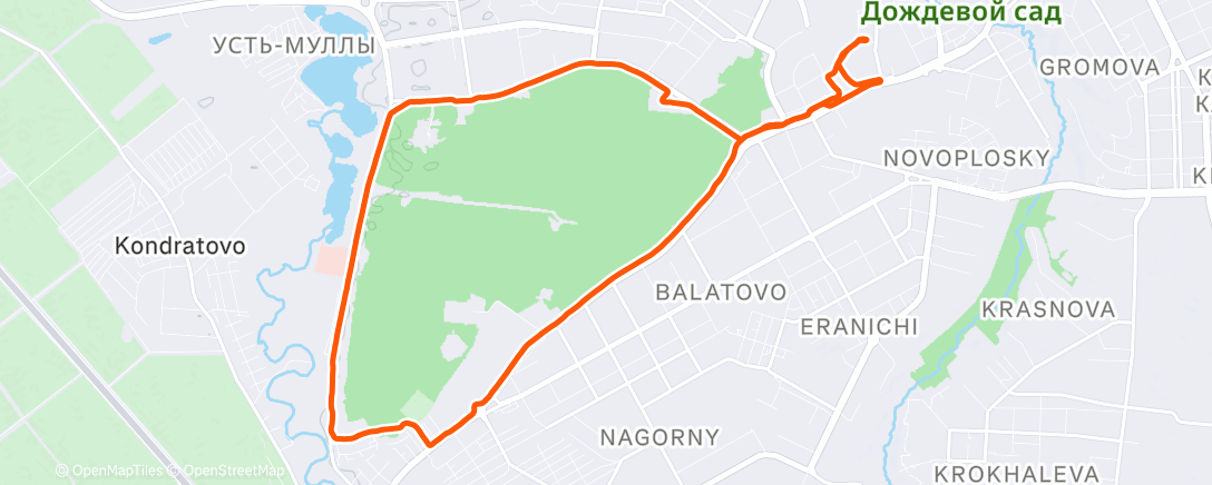 Map of the activity, Утренний забег